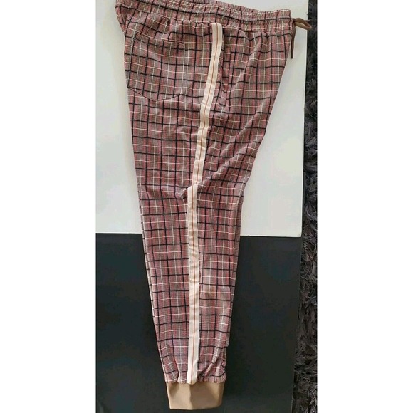 Jian Wang 2XL Men's Retro Plaid Striped Zip Up Pockets Jogger Style Track Suit - Picture 8 of 16